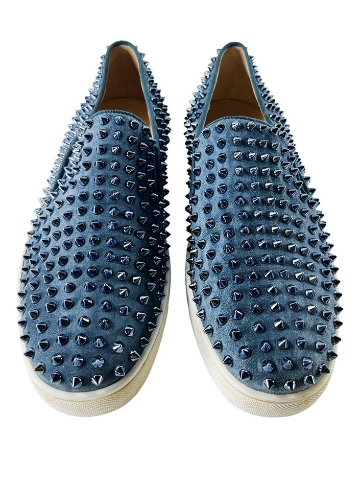 Tênis Christian Louboutin Roller Boat Spikes Azul - ABCJ191