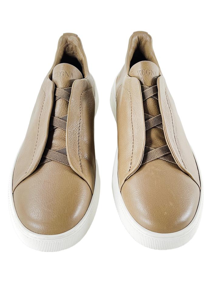 Tênis Ermenegildo Zegna Couro Triple Stitch Marrom - DABS14