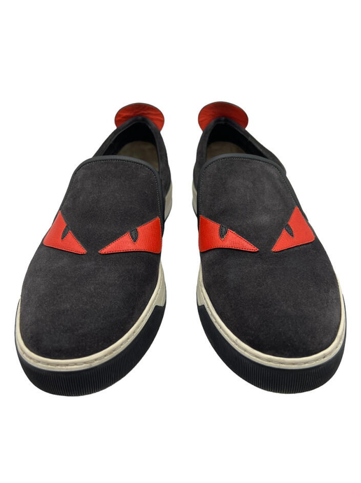 Tênis Fendi Monster Slip On Preto - MDQ151 Original | Etiqueta Única