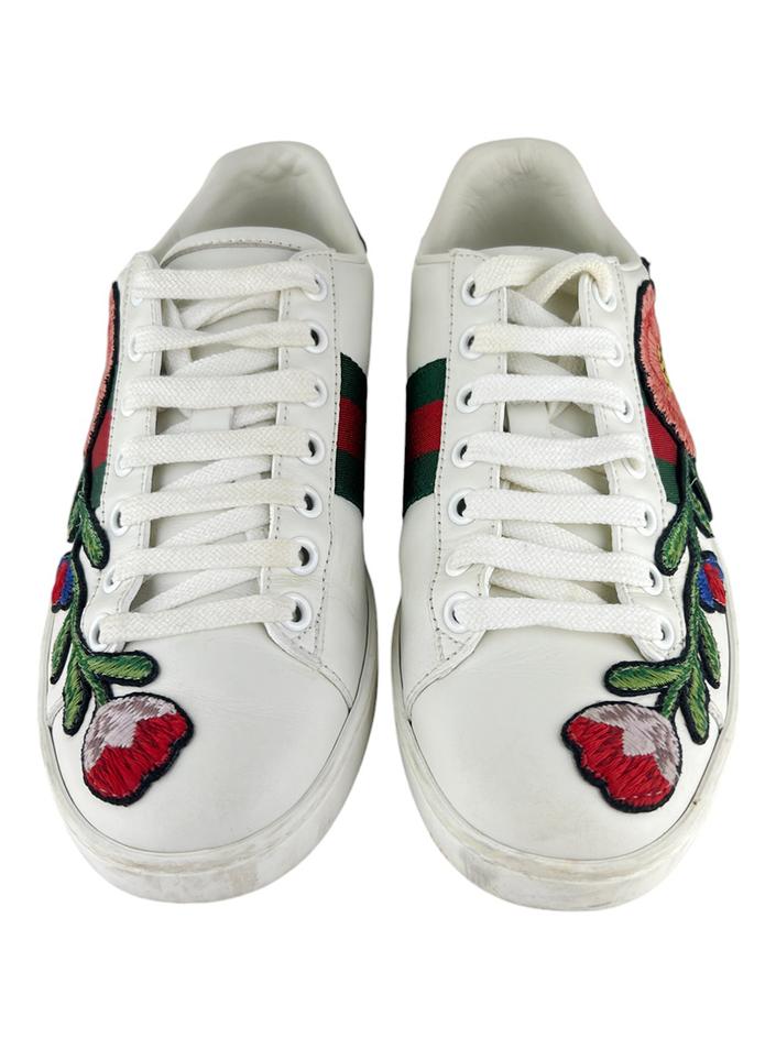 Tênis Gucci Ace Embroidered Floral Branco - AAVH8 Original