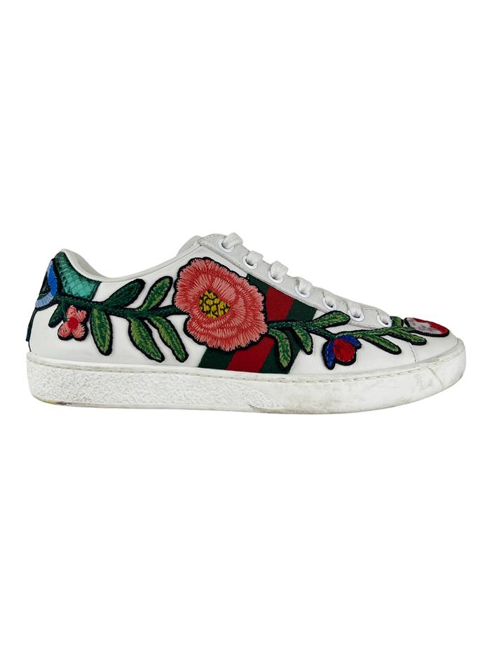 Tênis Gucci Ace Embroidered Floral Branco - AAVH8 Original