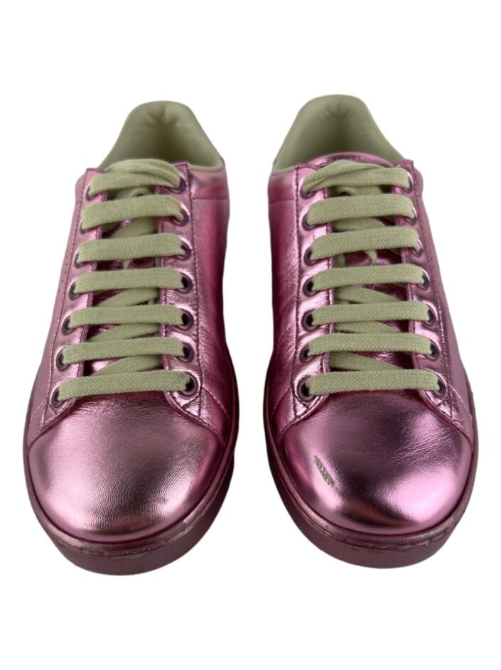 Tênis Gucci Ace Interlocking G Metalizado Rosa - ZSA190 Original