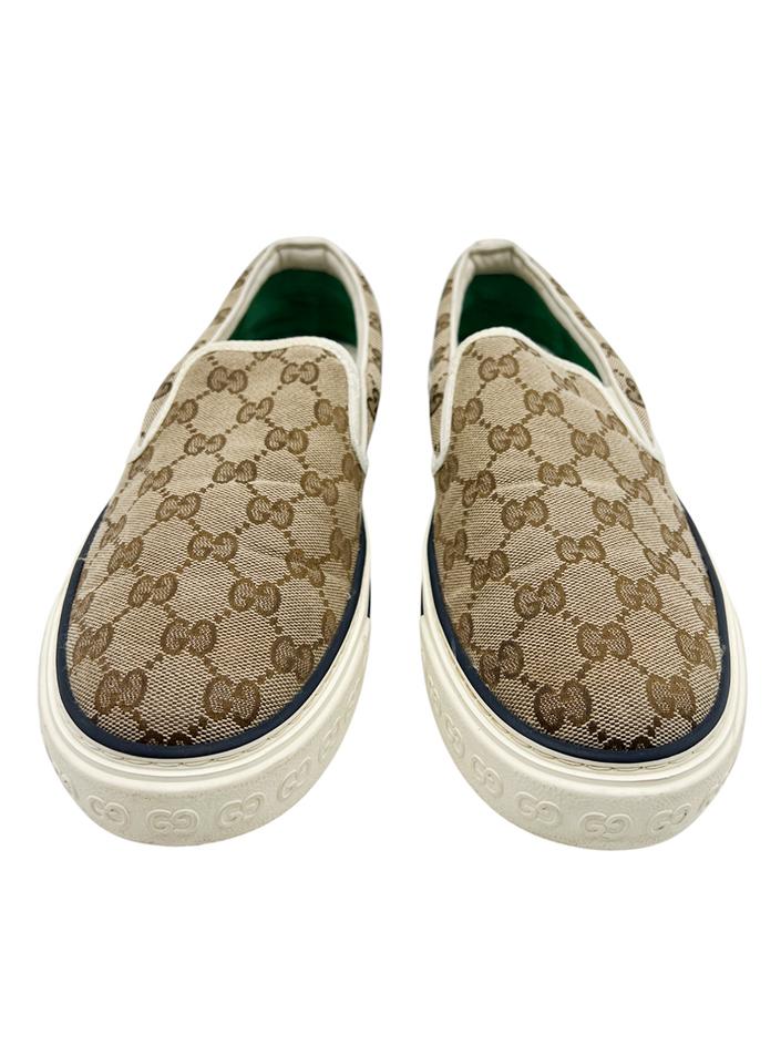 GUCCI　ドミノ　グッチ Tênis Gucci GG Monogram 1977 Slip-On - CXYT2 Original | Etiqueta Única