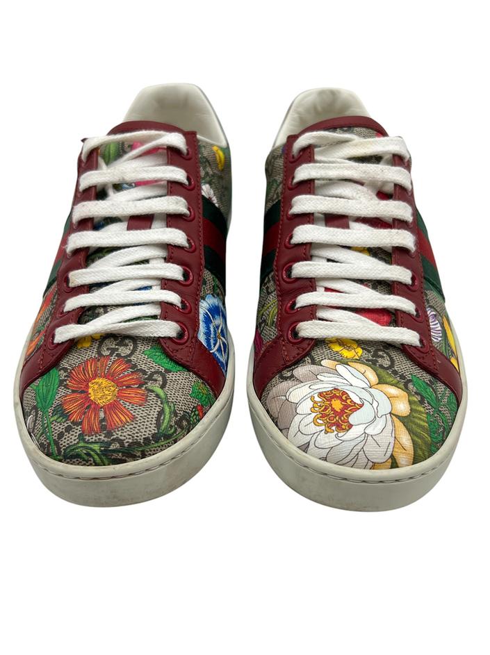 PQ191◇Gucci : 80's archive フローラルプリント Tênis Gucci GG Supreme Flora Web Monograma - HII1926 Original