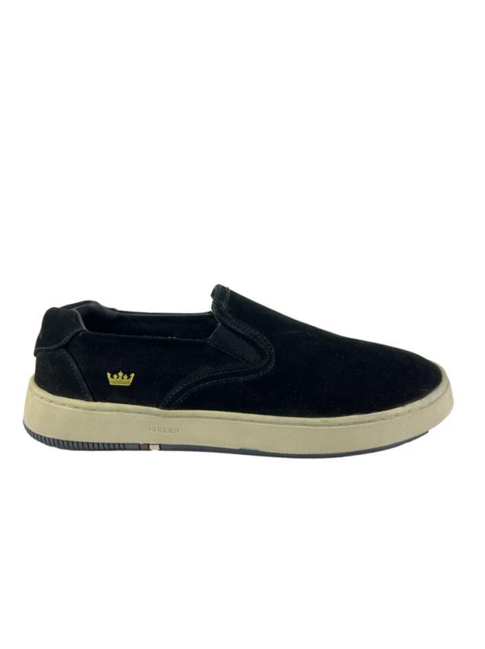Osklen Black Suede Slip-On Sneakers with Cream Sole Osklen Soho Suede Sneakers - Black | Editorialist main image 4