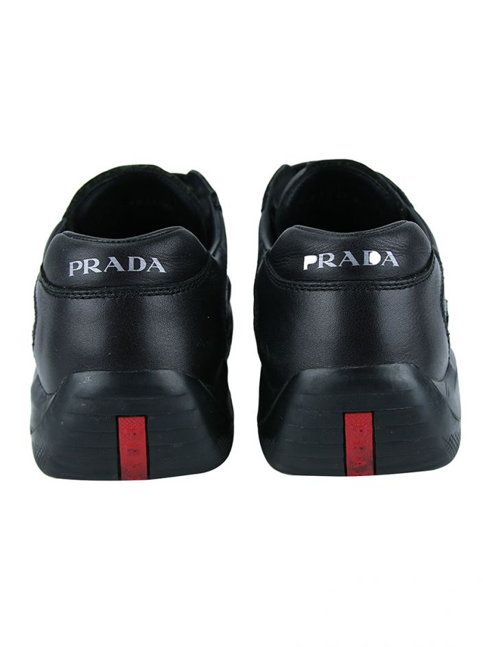 Tênis Prada Couro Preto Masculino Original CSC55 Etiqueta Única