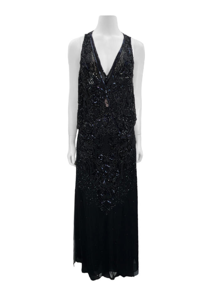 Vestido Animale Bordado Preto CJHW30 Original Etiqueta Única