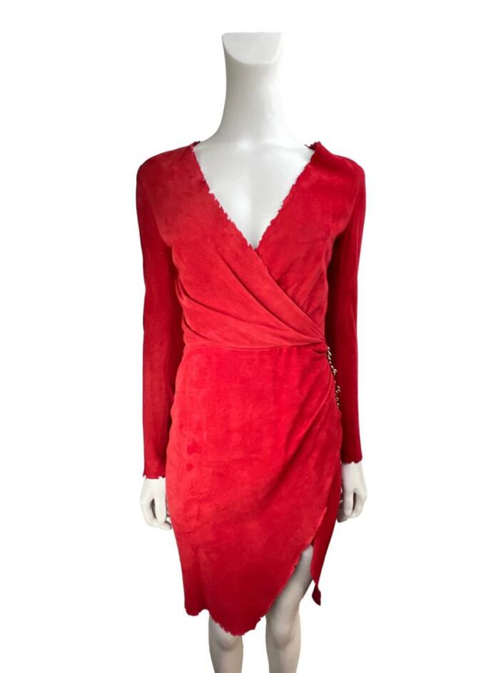 Vestido camurça hot sale vermelho