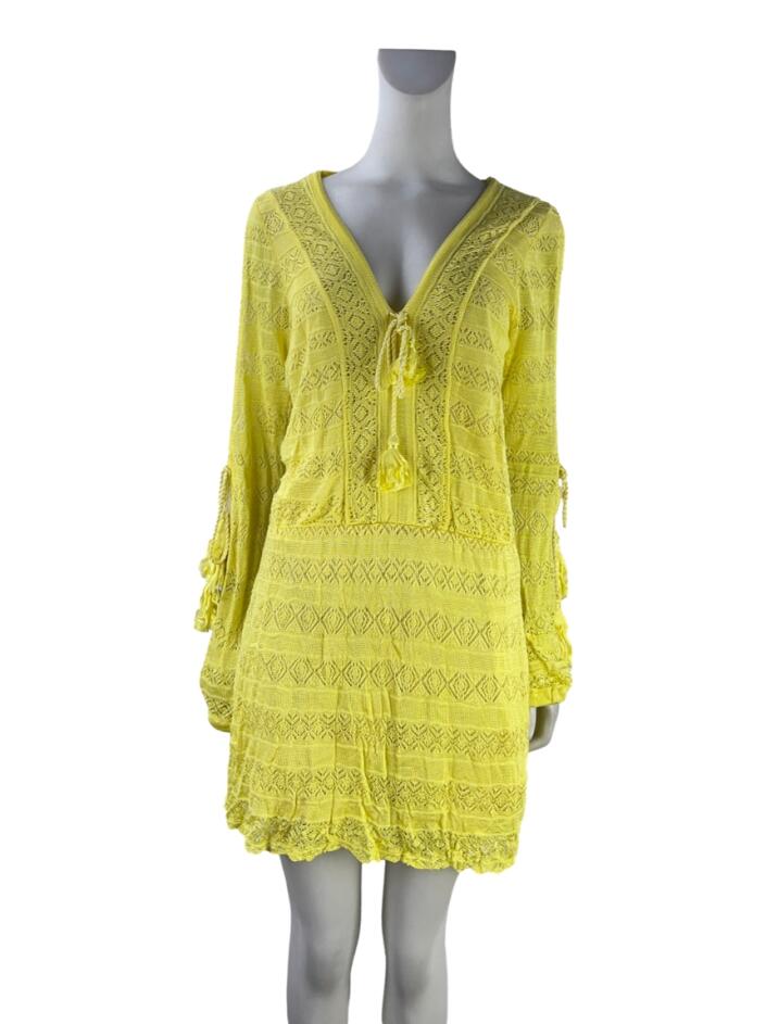 Vestido Cecilia Prado Croch Amarelo - ABPQ4 Original | Etiqueta nica Vestido Cecilia Prado Croch Amarelo - ABPQ4 Original | Etiqueta nica