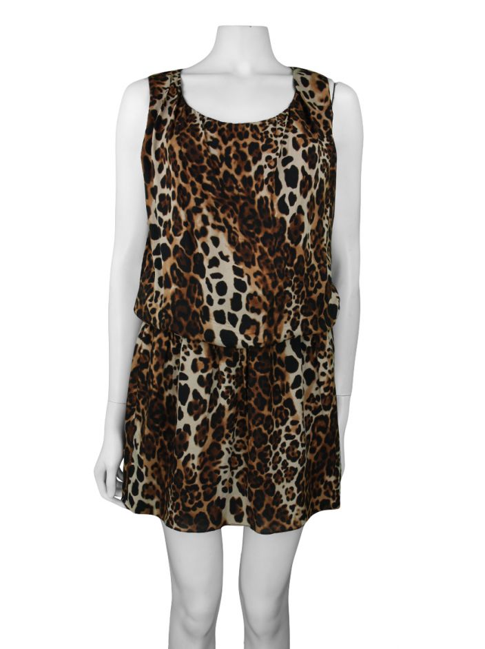Vestido Mixed Tecido Animal Print