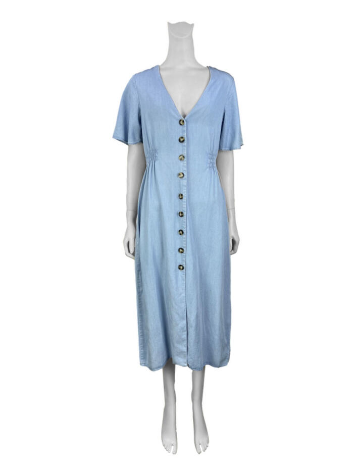 Vestido Zara Midi Azul Original - ACO606