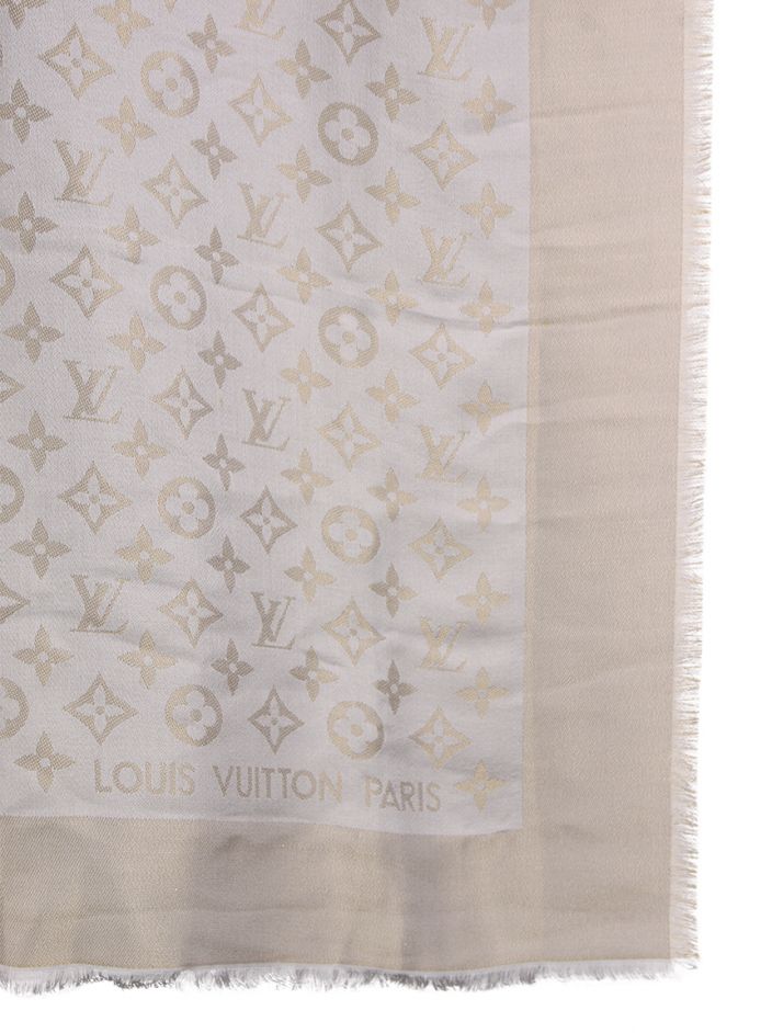 Xale Louis Vuitton Monograma Cinza