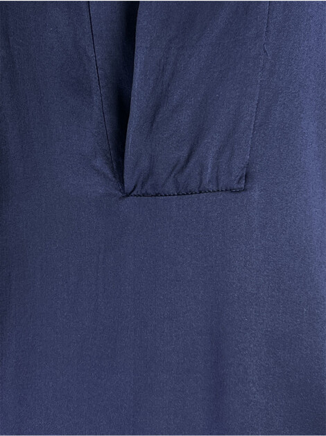 Blusa Maria Bonita Seda Botão Azul