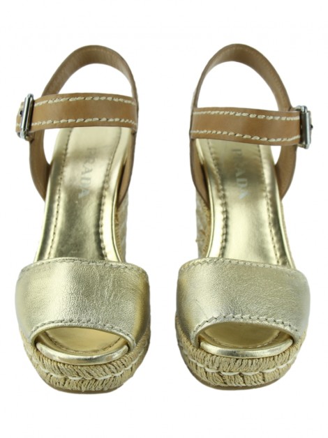 Sapato Prada Espadrille Dourada
