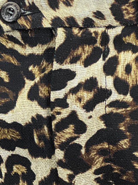 Calça À La Garçonne Flare Animal Print