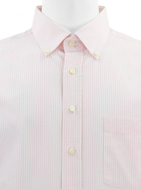 Camisa Artigiano A Misura Quadriculado Rosa Masculino