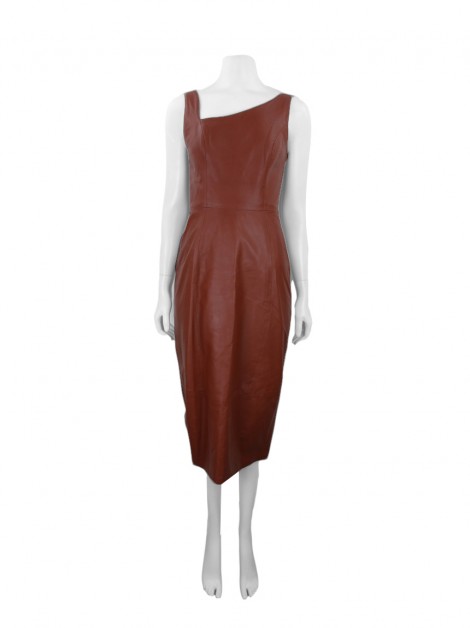Vestido Patricia Viera Couro Marrom