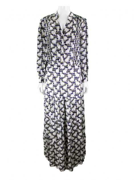 Vestido Lu Monteiro Seda Longo Estampado