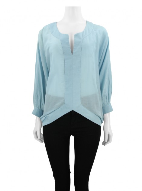 Blusa Paula Raia Ampla Tecido Azul