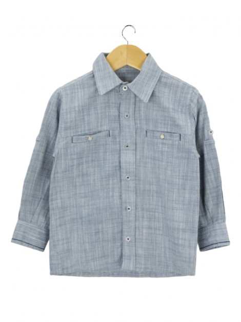 Camisa Silmara Tecido Azul Infantil