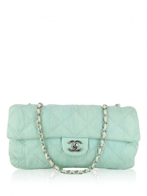 Bolsa Chanel Ultimate Stitch Flap Python  Azul