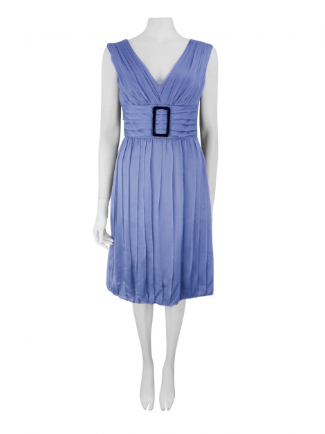 Vestido Alberta Ferretti Seda Pregas