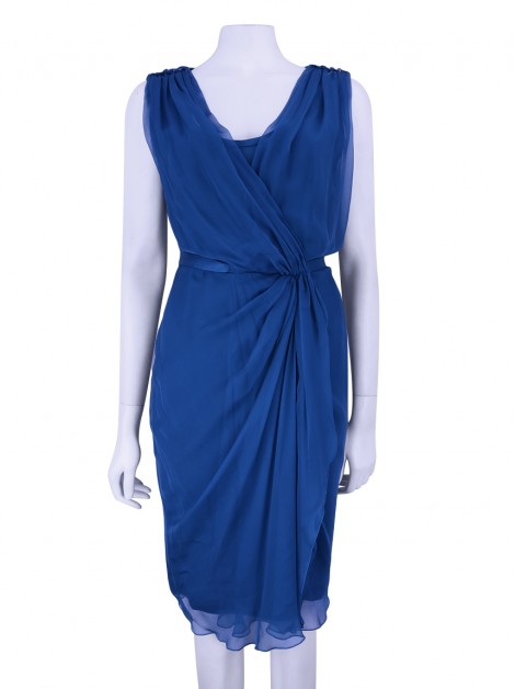 Vestido Alberta Ferretti Seda Azul