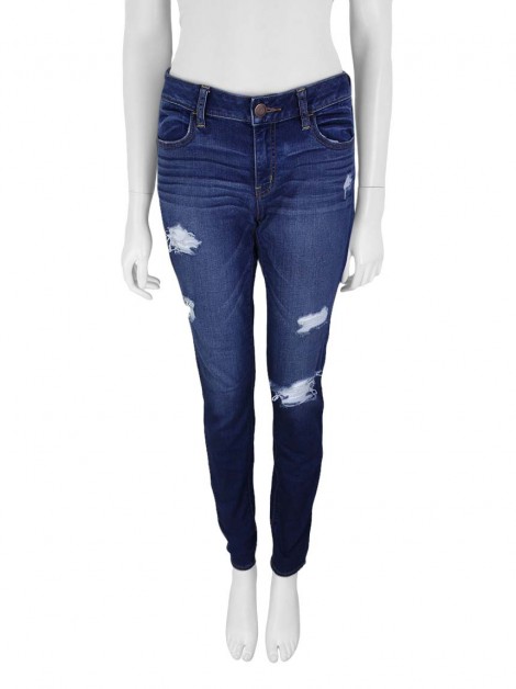 Calça American Eagle Jeans Destroyed Azul