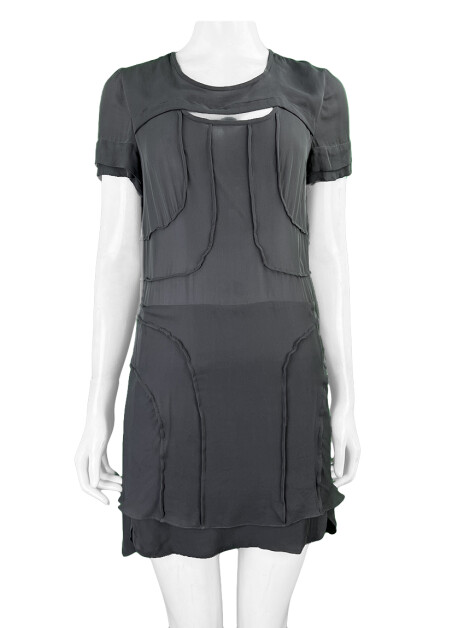Vestido Isabel Marant Seda Cinza