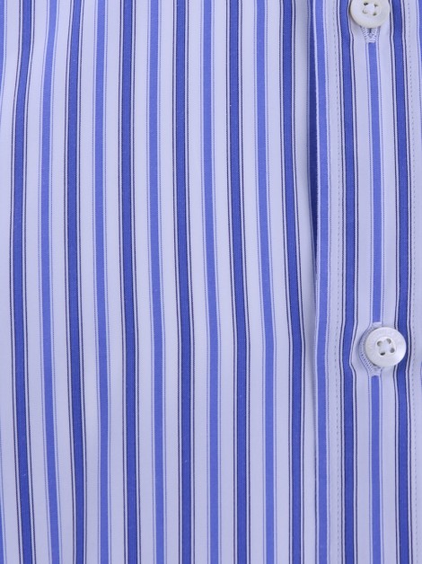 Camisa Façonnable Classique Listras Masculino Azul