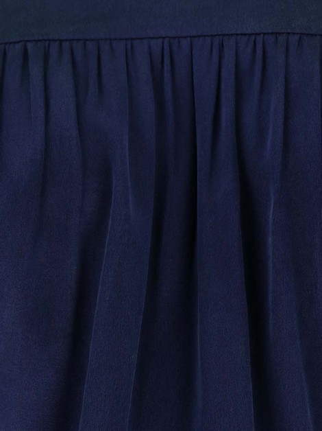Vestido Mixed Bordado Azul Marinho