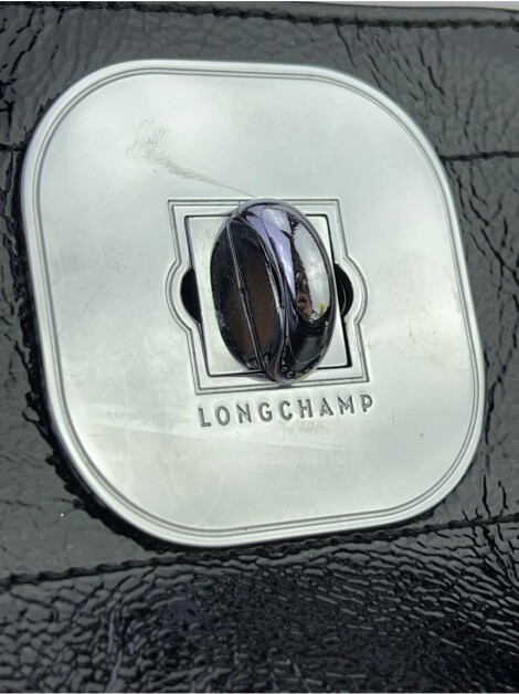 Bolsa com Alça Longchamp Verniz Preta