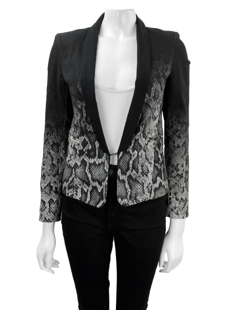 Blazer Letage Degradê Animal Print Preto