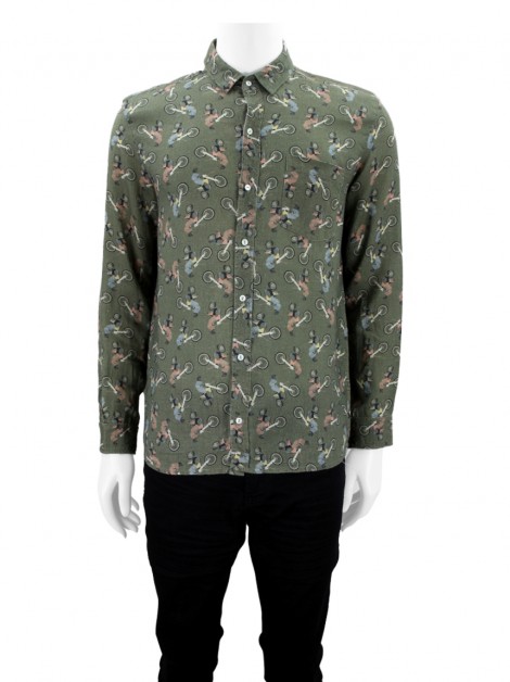 Camisa Perigo Linho Estampada Masculina