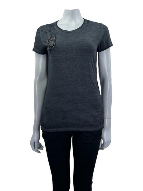 Blusa Replay T-Shirt Paetê Cinza