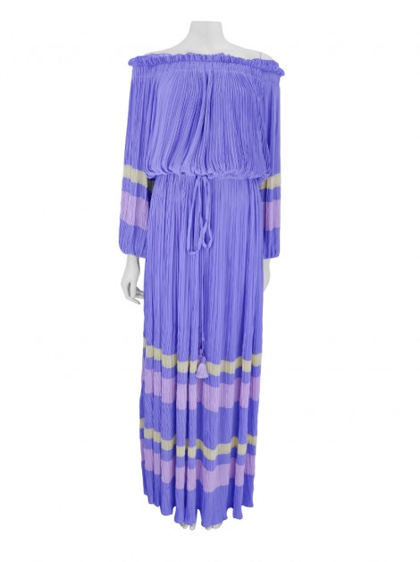 Vestido Le Noah Plissado Azul