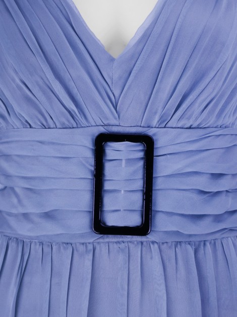 Vestido Alberta Ferretti Seda Pregas