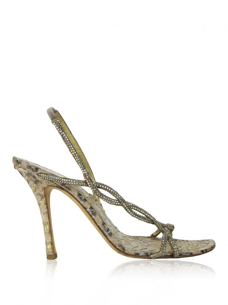 Sandália René Caovilla Python Strass