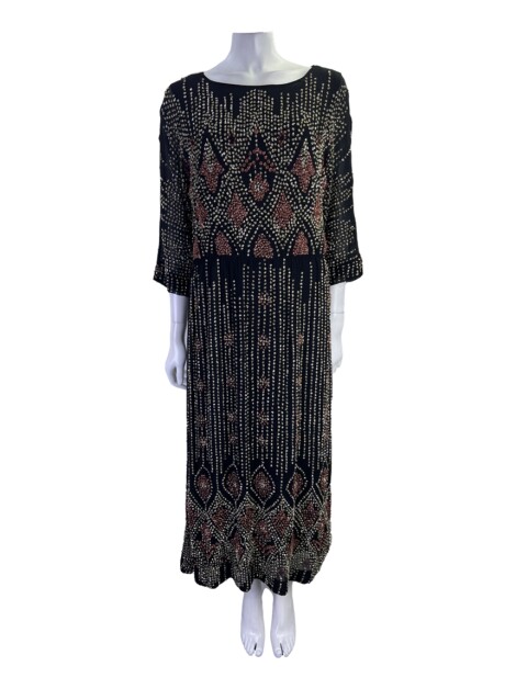 Vestido Antik Batik Strass Preto