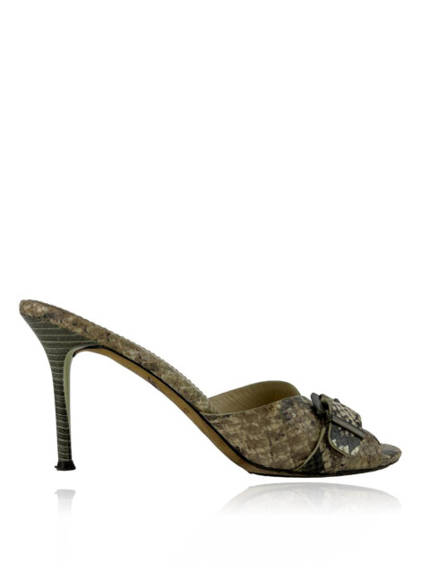 Sandália Brian Atwood BF Maritima Peep Toe Animal Print