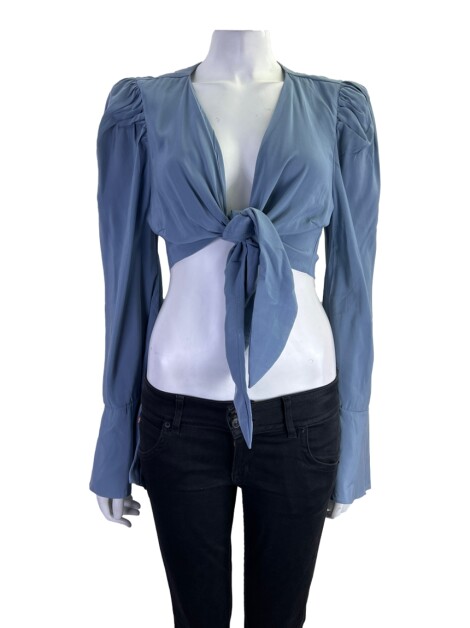 Blusa Ave Rara Biba Cropped Azul