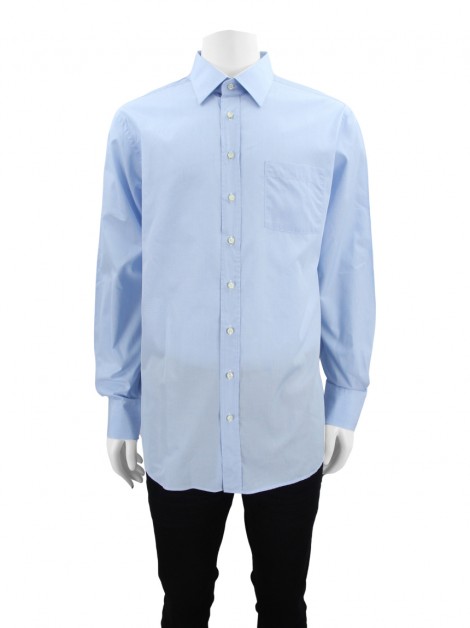 Camisa Artigiano A Misura Tecido Azul Masculino