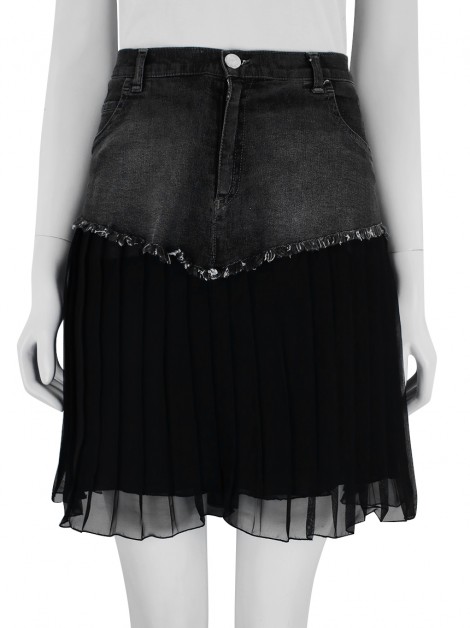 Saia Armani Jeans Plissada Preta