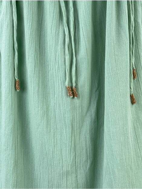 Vestido Free People Babados Verde Claro