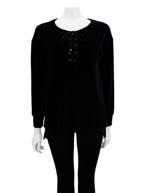 Blusa Jogê Veludo Preto
