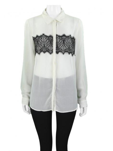 Camisa Romeo & Juliet Couture Renda Off-White