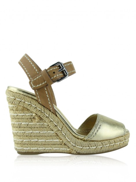 Sapato Prada Espadrille Dourada