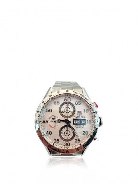 Relógio Tag Heuer Carrera Chrono Day Date Calibre 16 Automático Prateado