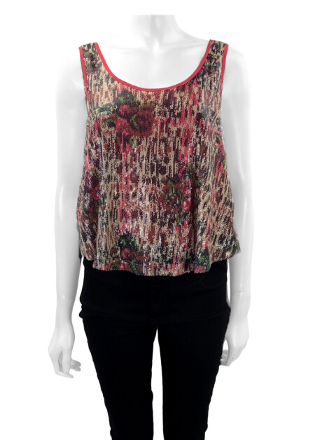 Blusa Rapsodia Paetês Estampada