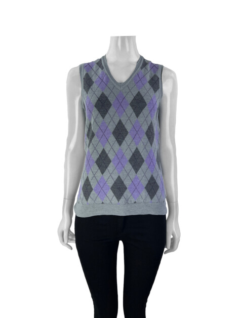 Blusa Brooks Brothers Lã Xadrez Cinza